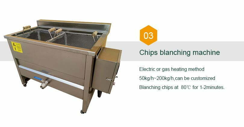 Chips and fries blanching machine